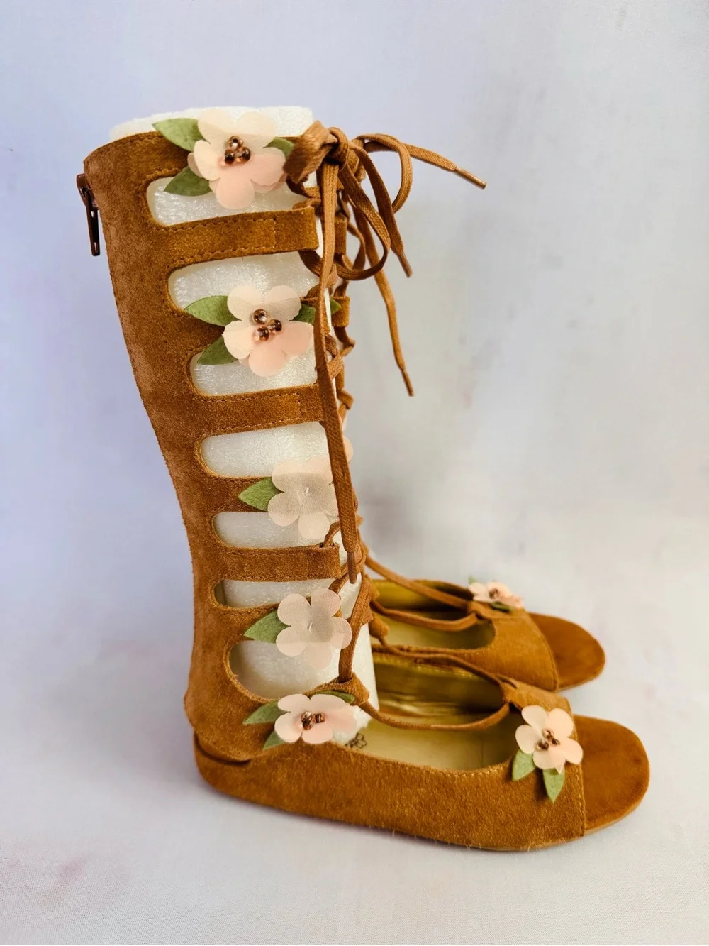 Joyfolie Tan Gladiator Sandals Seraphina In Sable Rose